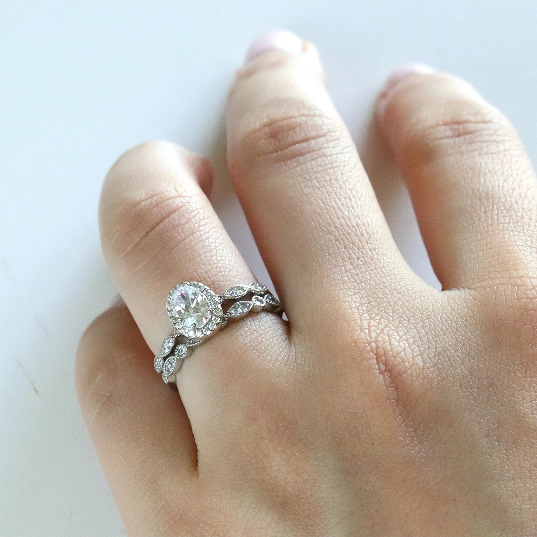 To Me With Love Oval Cut Halo Ring