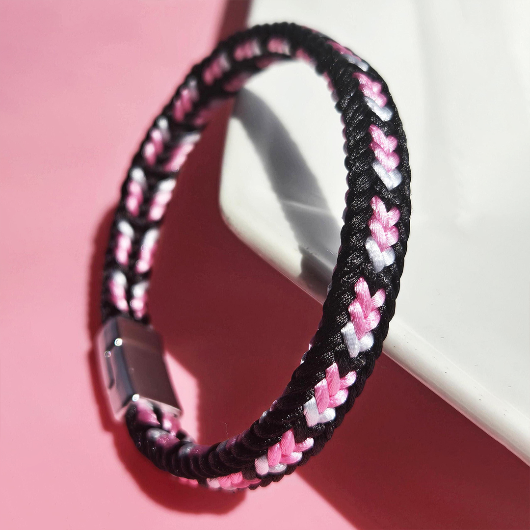I Am Enough Breast Cancer Awareness Braided Bracelet
