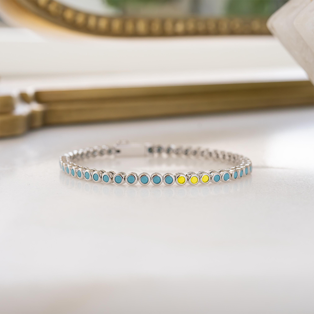 Down Syndrome Awareness Turquoise Gemstone Bracelet