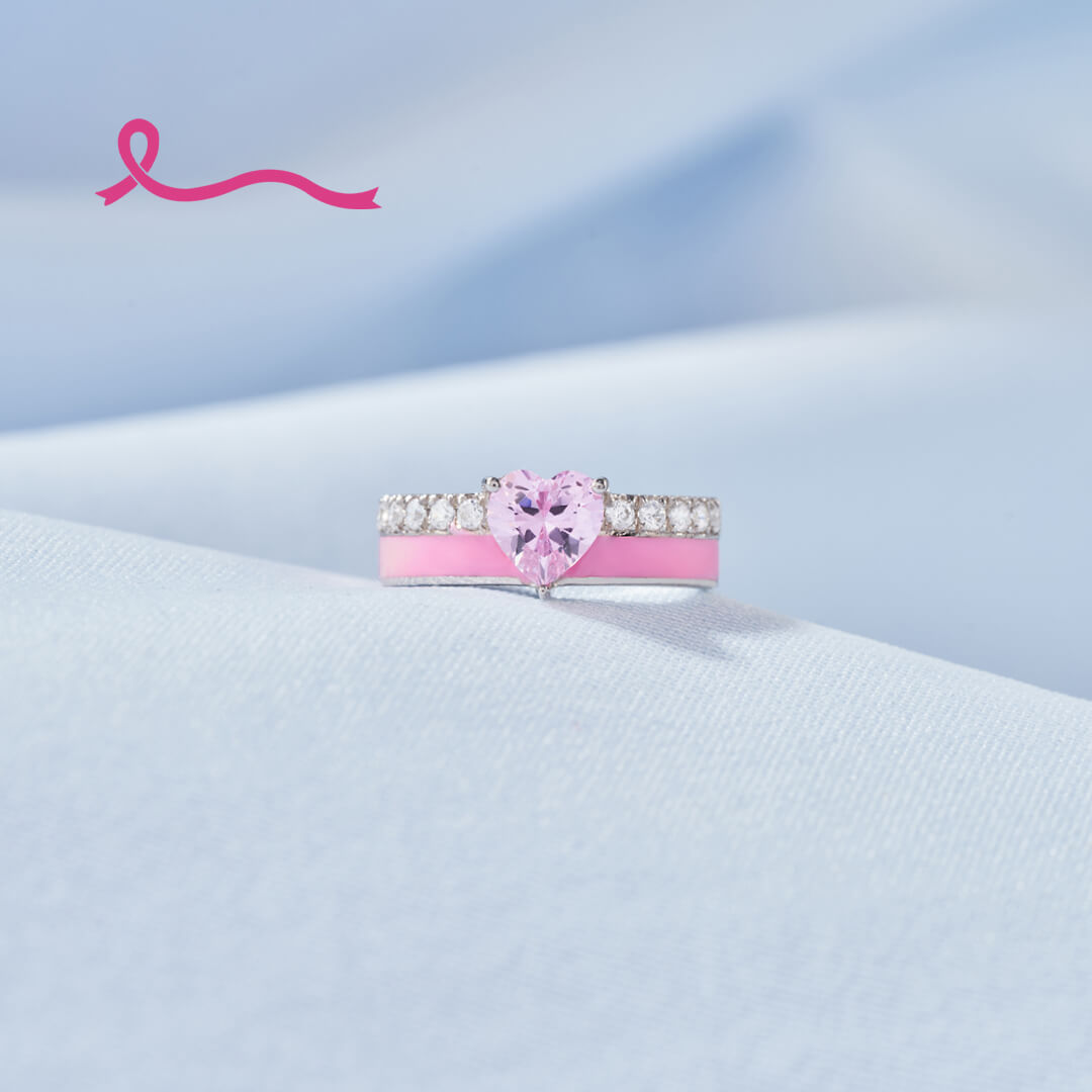 I Wear Pink For Myself Heart Ring