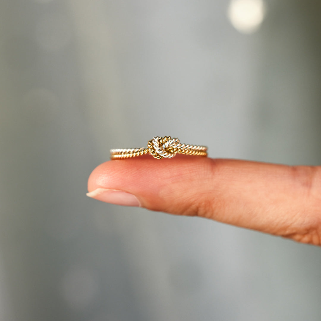 Mother & Daughter Bond Handcrafted Two Strand Knot Ring