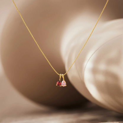 Family Birthstone For Grandma Drop Necklace