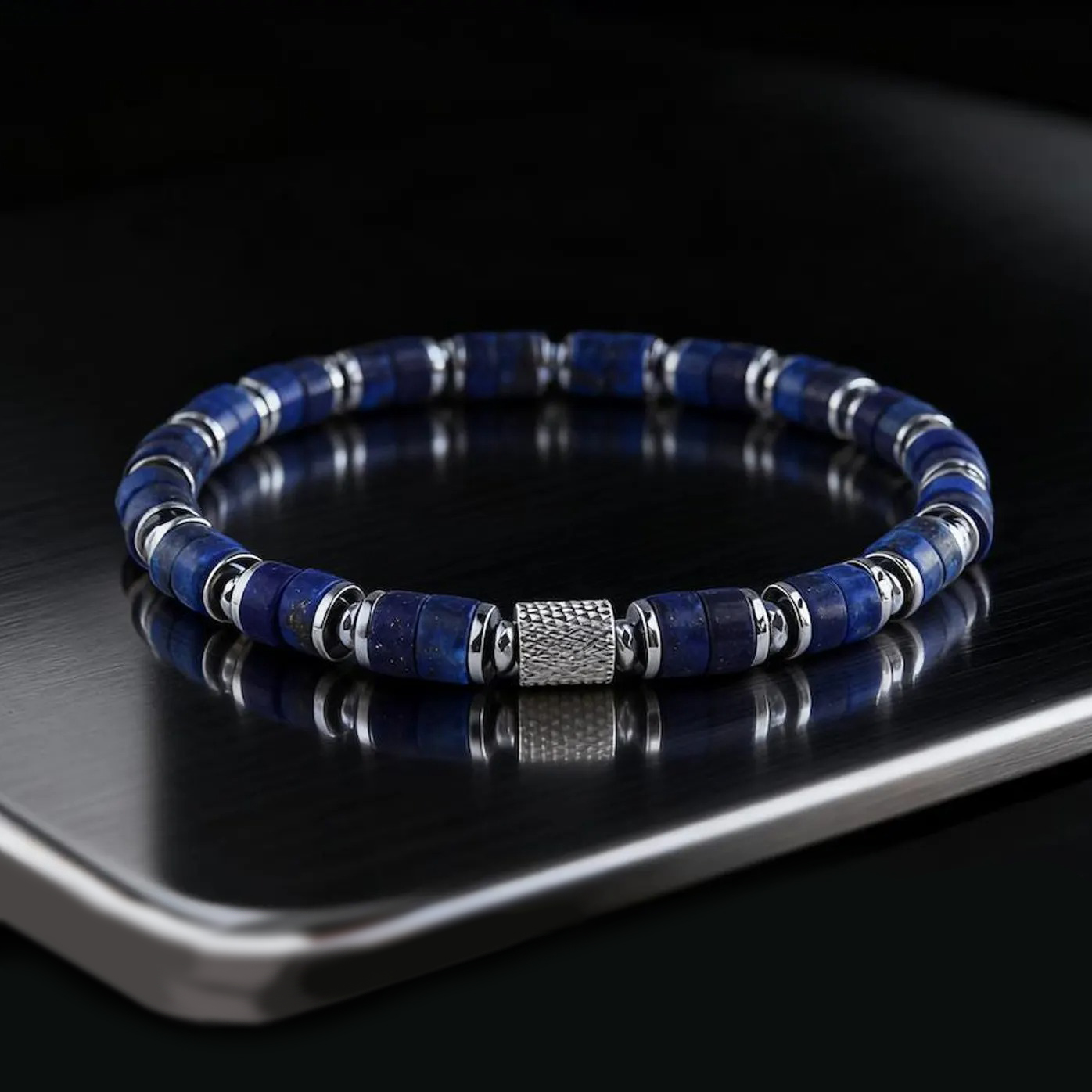 I Wear Light Blue for My Dad Blue Bead Bracelet