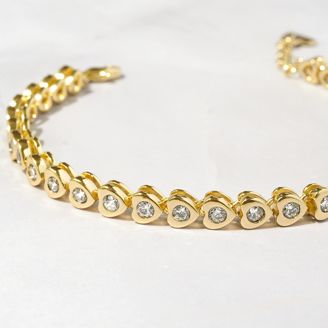 It's OK Heart Shaped Tennis Bracelet