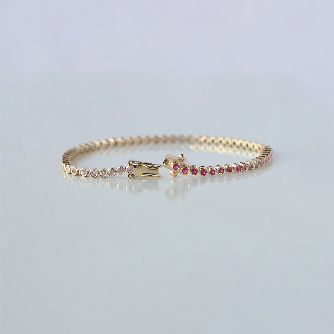 Breast Cancer Awareness Strength in Self-Love Pink Sapphire Bracelet