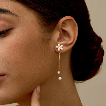 Bridal Freshwater Pearl Drop Earrings