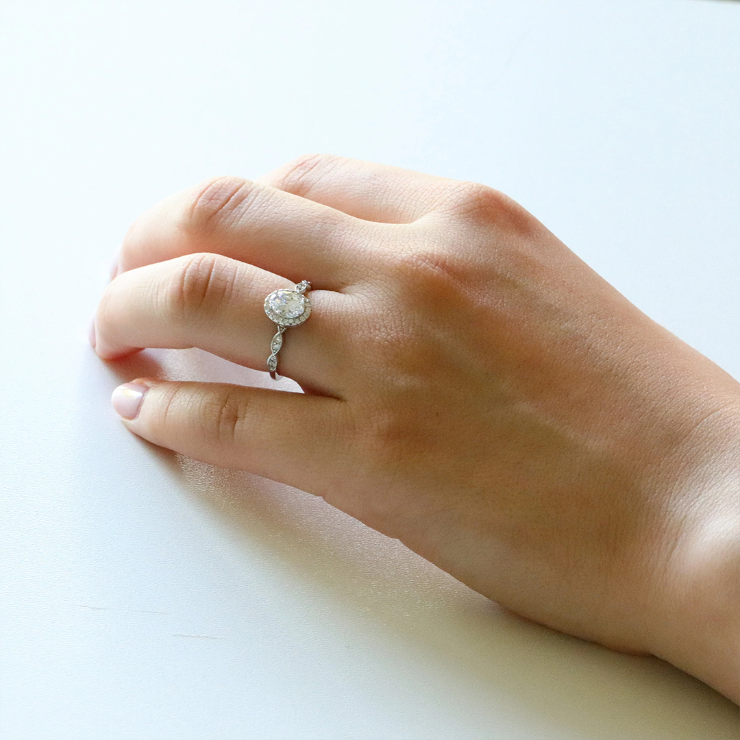 To Me With Love Oval Cut Halo Ring