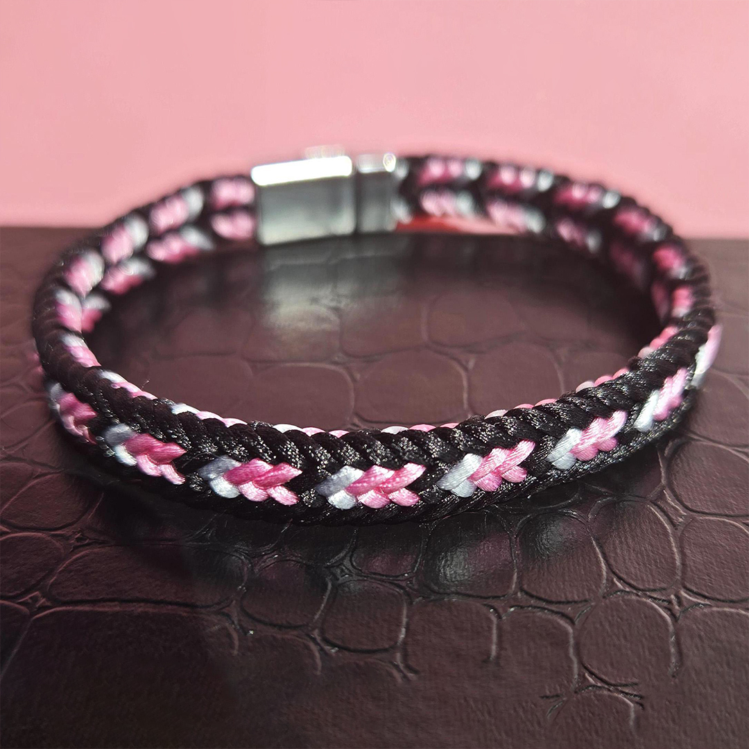 I Am Enough Breast Cancer Awareness Braided Bracelet