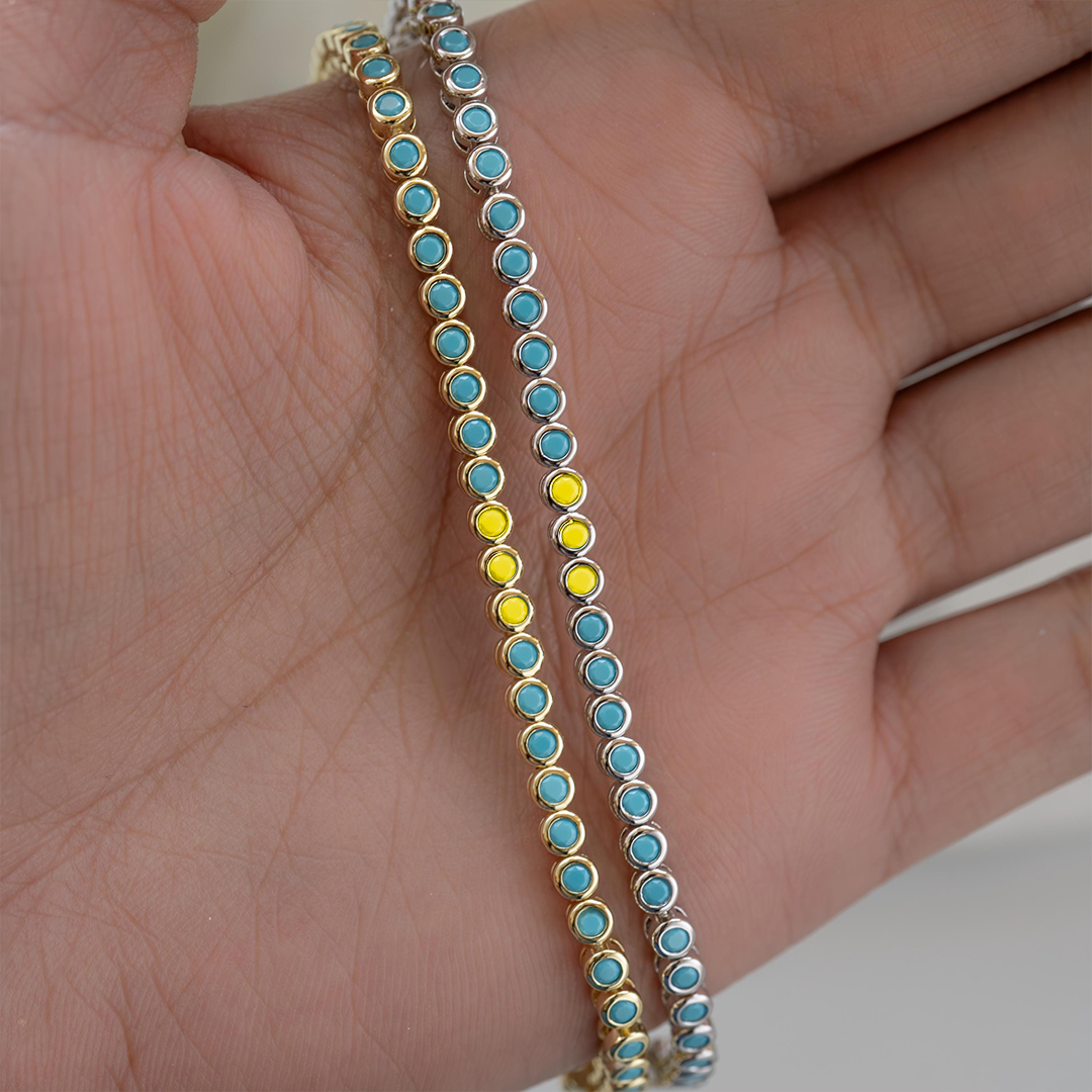 Down Syndrome Awareness Turquoise Gemstone Bracelet