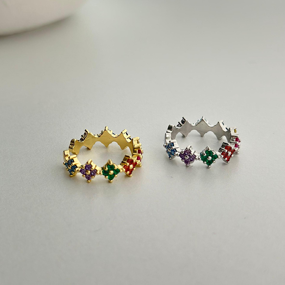 Grandma's Love Blooming Custom 1-6 Flower Groups Ring