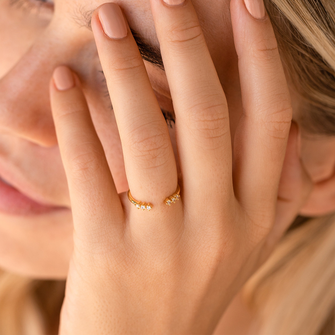 Self Love Reminder Dainty Open Diamond Ring