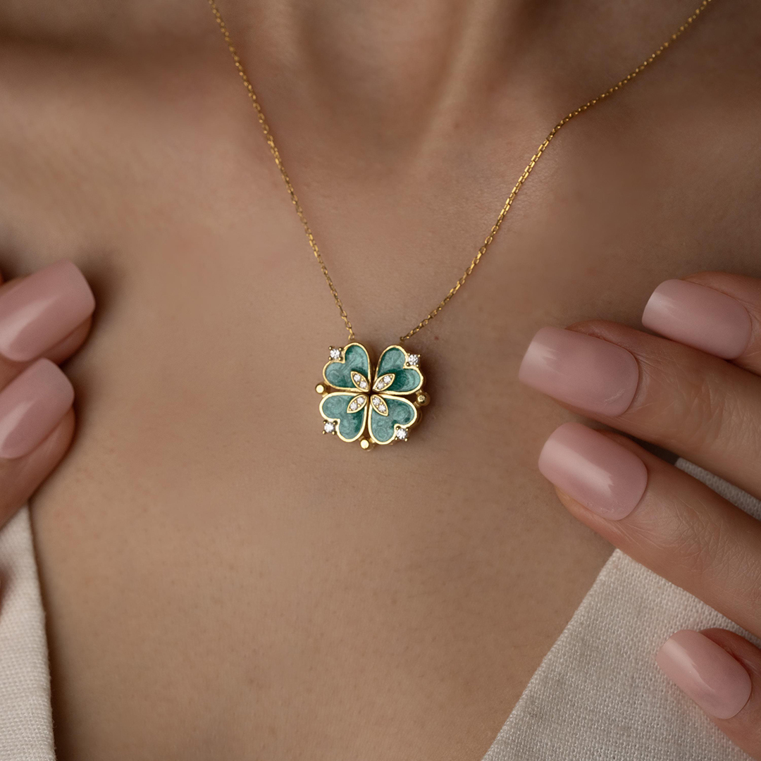 A Good Friend Is Lucky Four Leaf Clover Locket Necklace