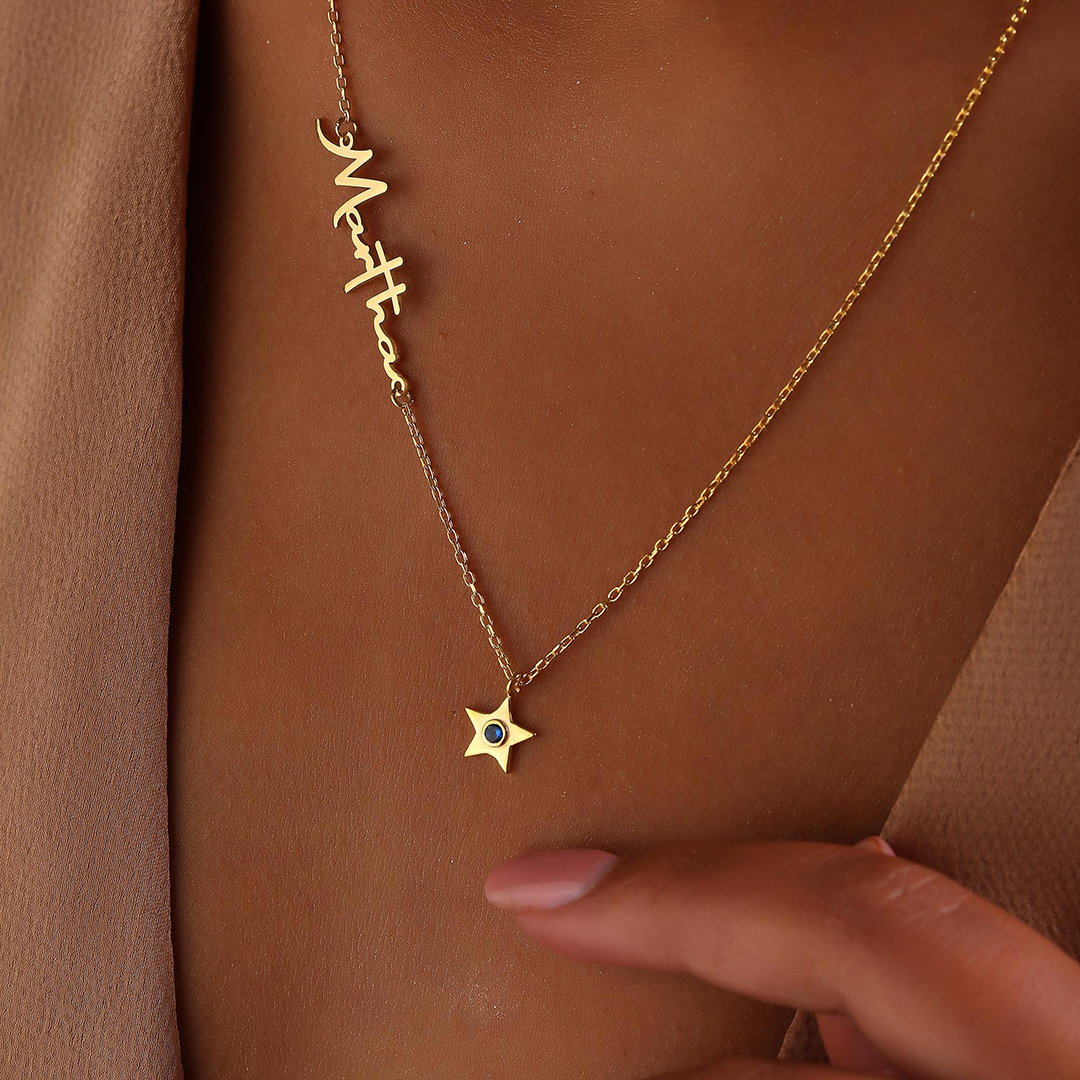 Autism Awareness Personalized Stone And Name Necklace