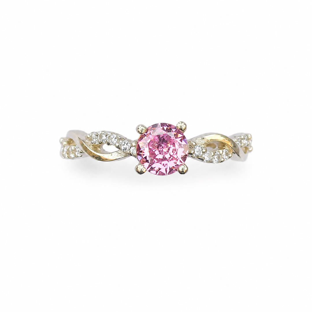 Breast Cancer Awareness I Am Enough Pink Sapphire Ring