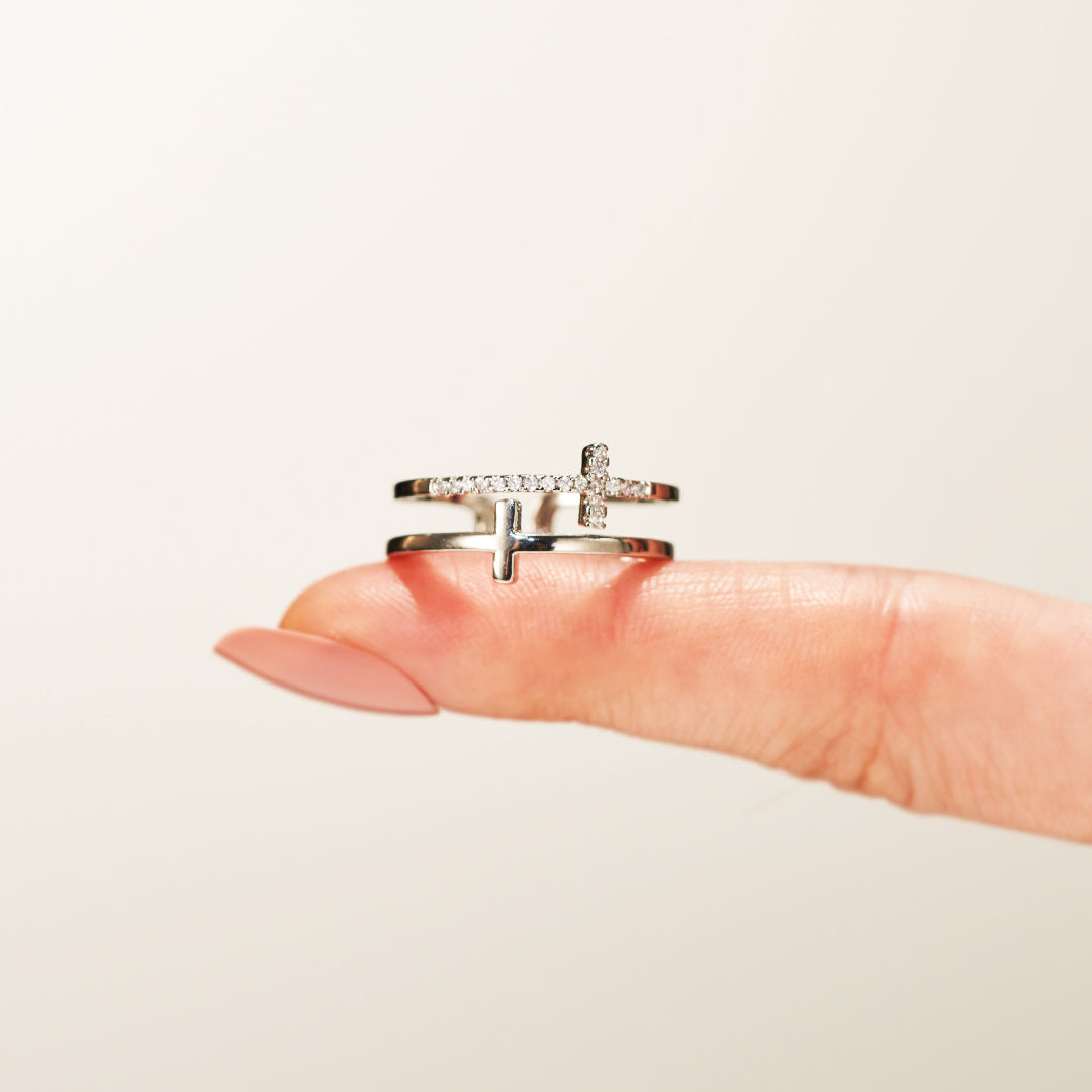 Matching Mother & Daughter Double Cross Rings