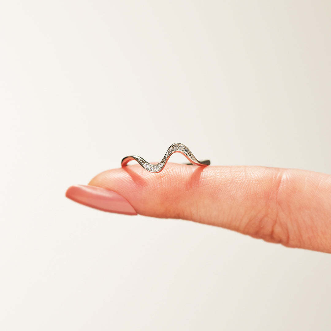 Matching Mother&Daughter Bond Special Sliver Wave Rings