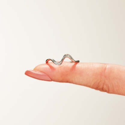 Matching Mother&Daughter Bond Special Sliver Wave Rings