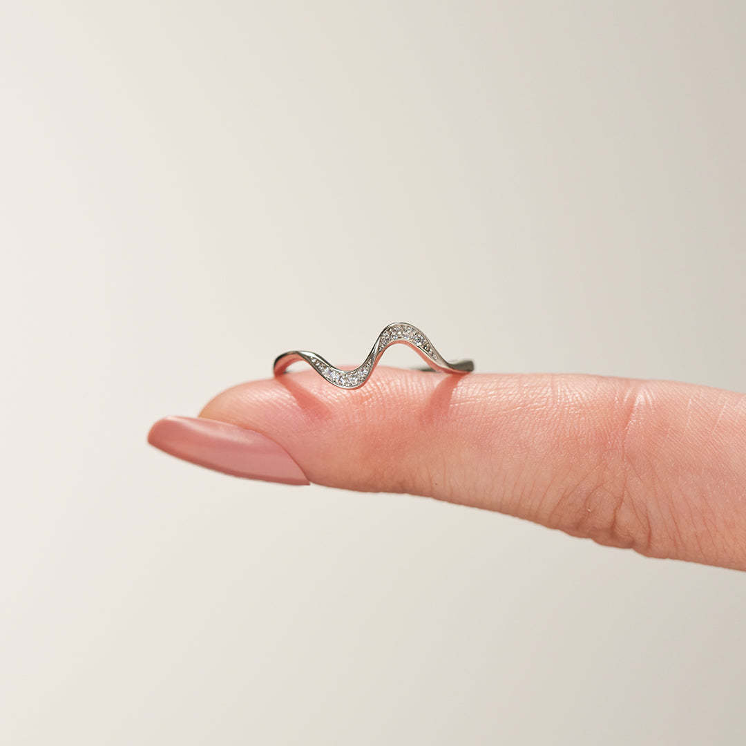 Happiness Comes In Wave Wave Ring