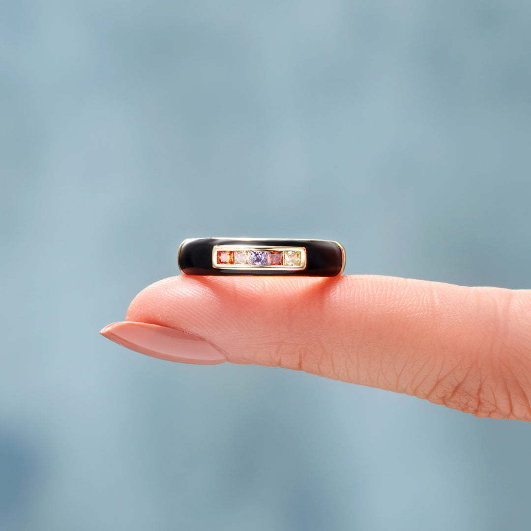 Enamel 1-5 Birthstone Bread Ring