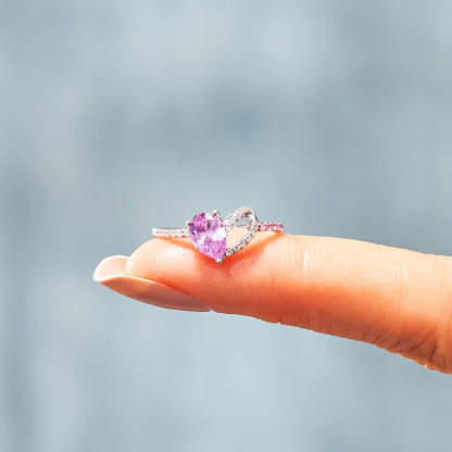Half Of My Heart Lives In Heaven With You Forever Pink Heart Ring