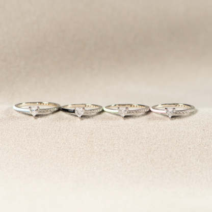 Best Bi♥︎ches Matching Half Enamel Heart-Cut Rings