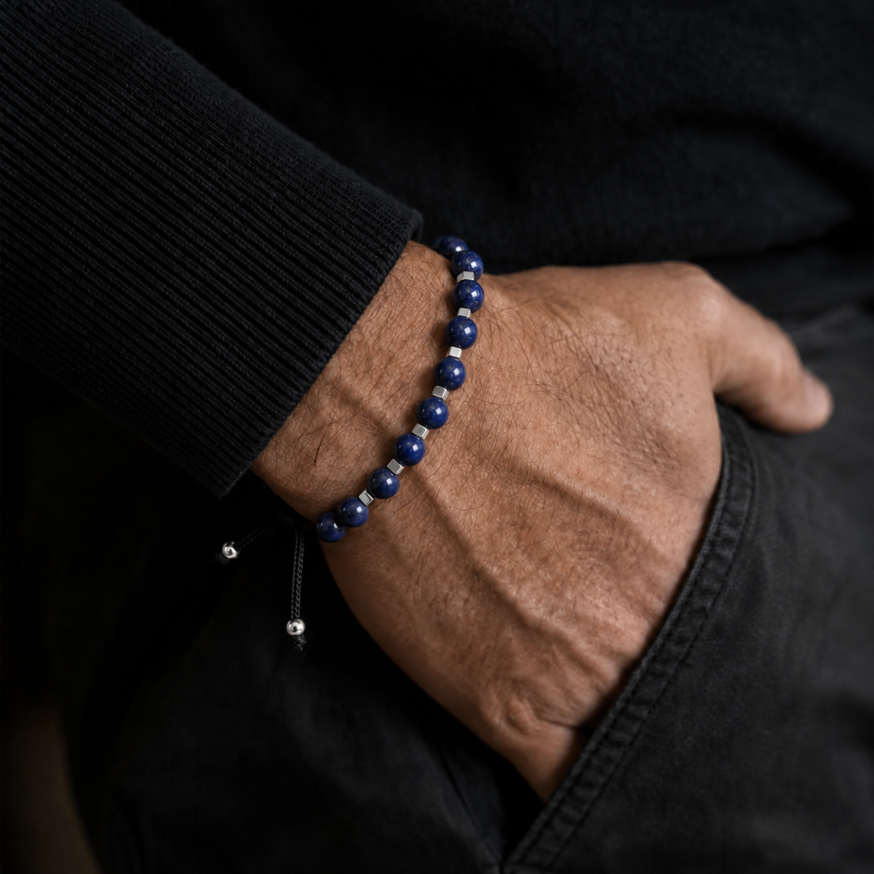 Prostate Cancer Round Bead Magnetic Bracelet