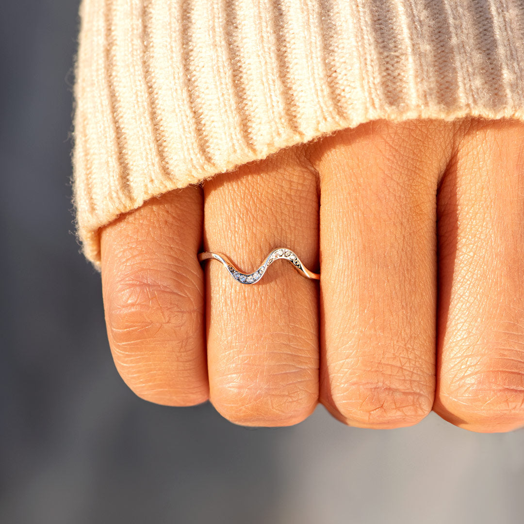 Matching Mother&Daughter Bond Special Sliver Wave Rings