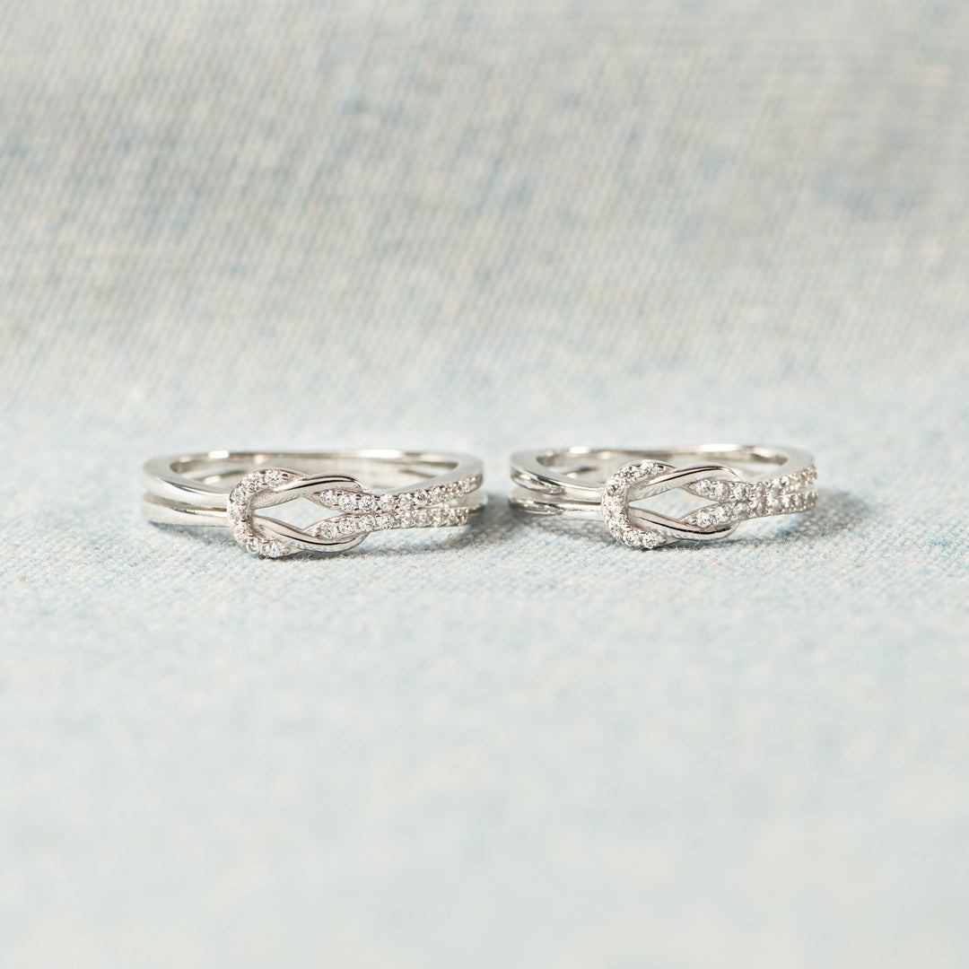 Matching Mother&Daughter Bond Special Sliver Knot Rings