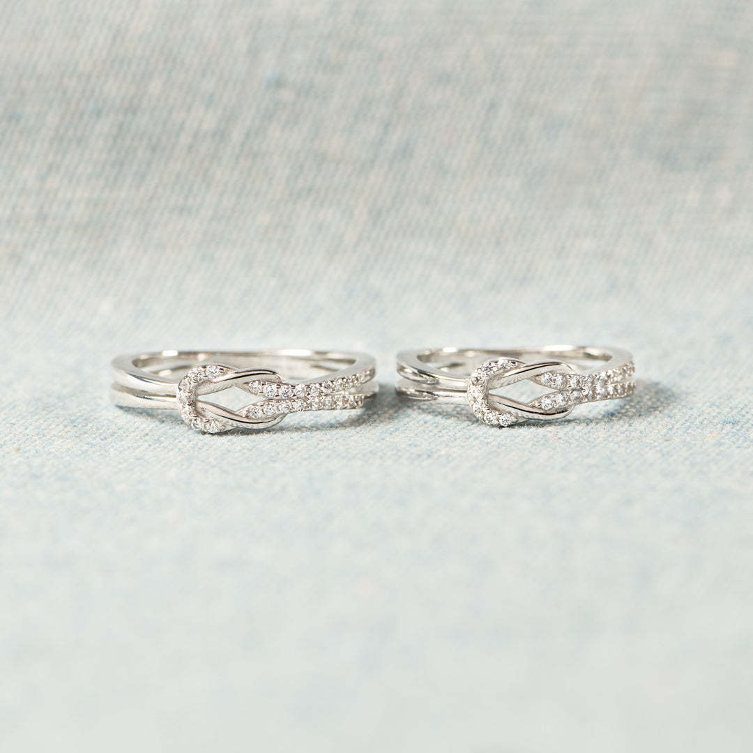 Matching Mother&Daughter Bond Special Sliver Knot Rings
