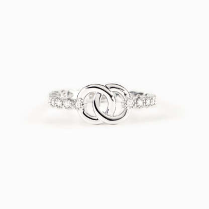 Mother & Daughter Forever Linked Pavé Interlocking Ring