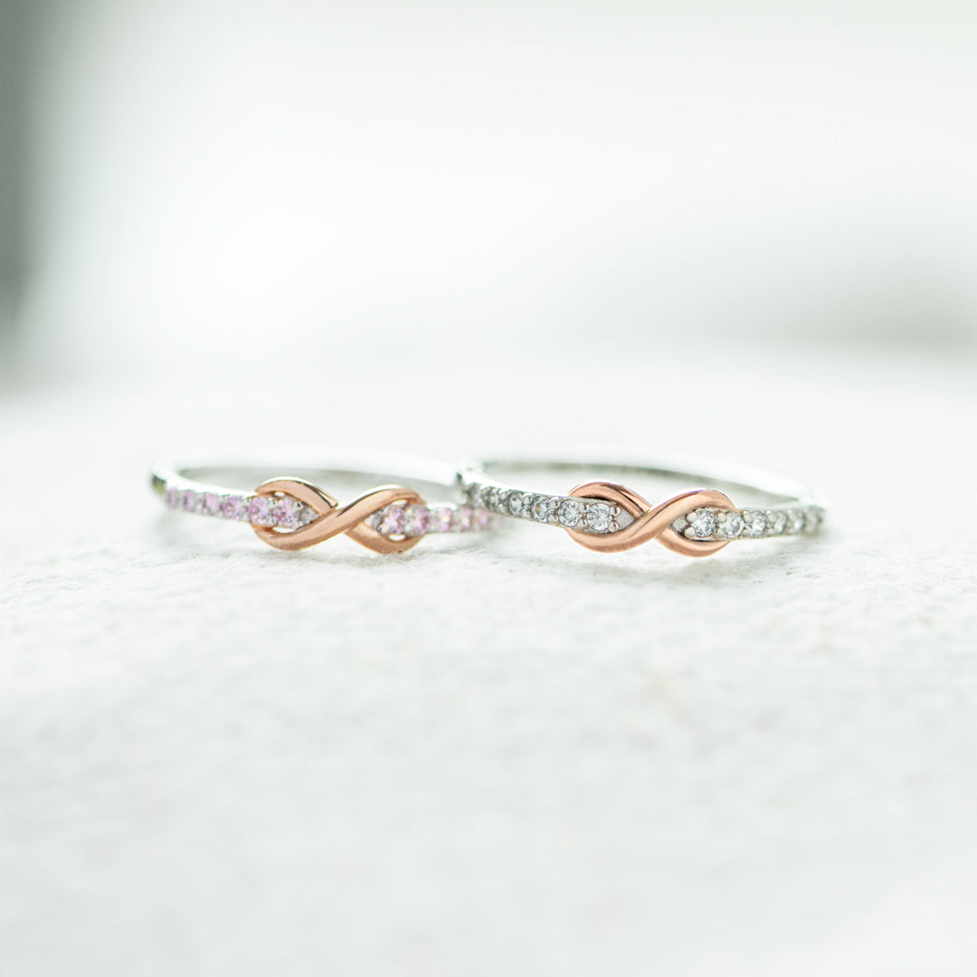 Matching Mother&Daughter Bond Pink Knot Rings