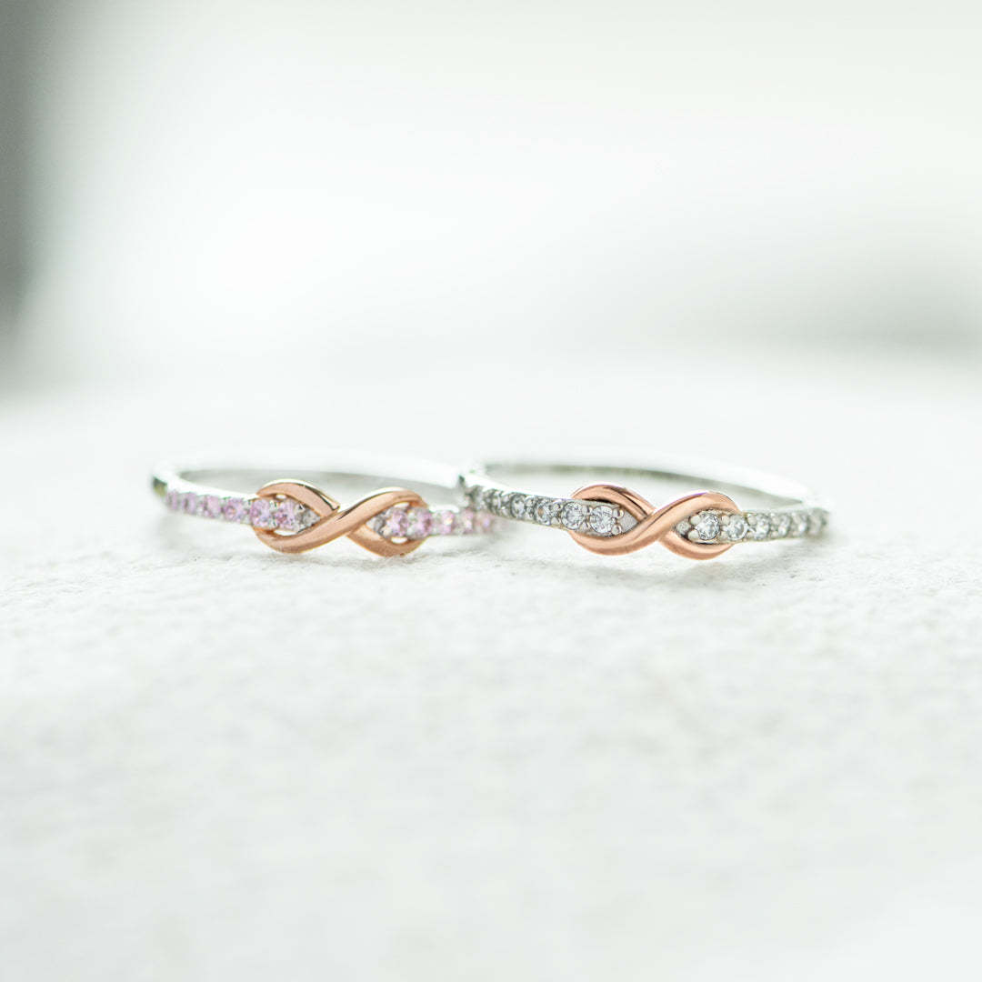 Matching Mother&Daughter Bond Pink Knot Rings