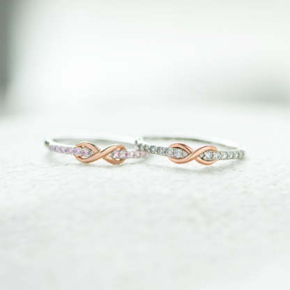 Matching Mother&Daughter Bond Pink Knot Rings