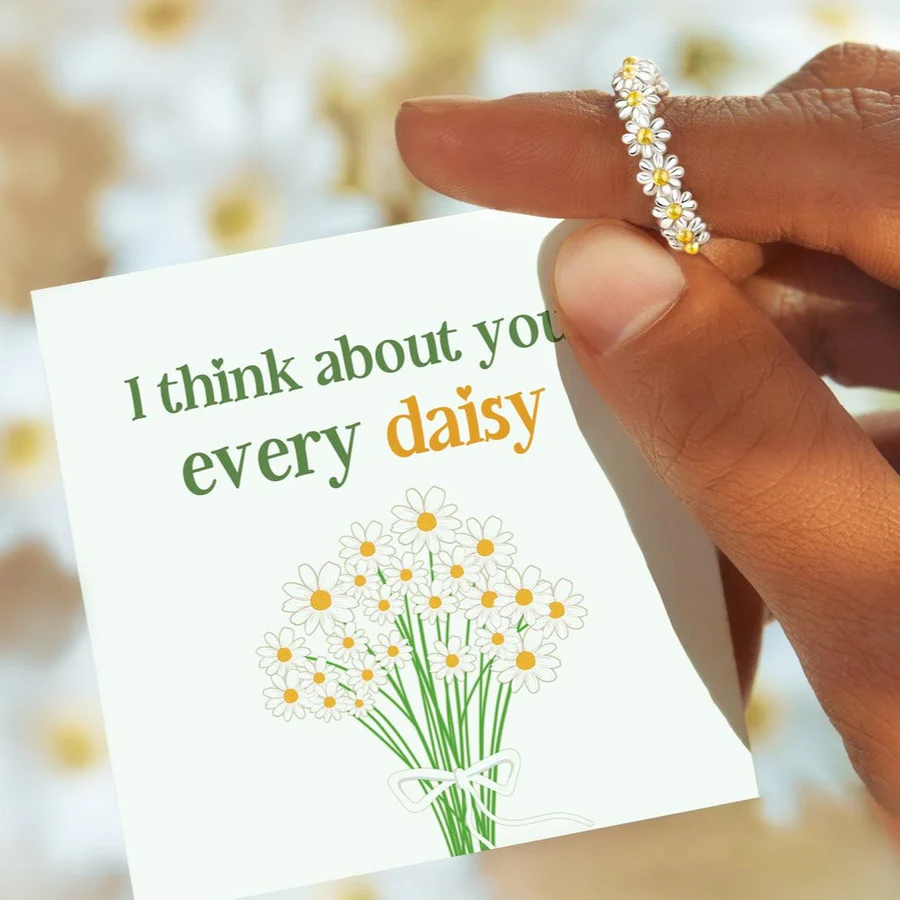 I Think About You Every Daisy Ring-Love From Mom