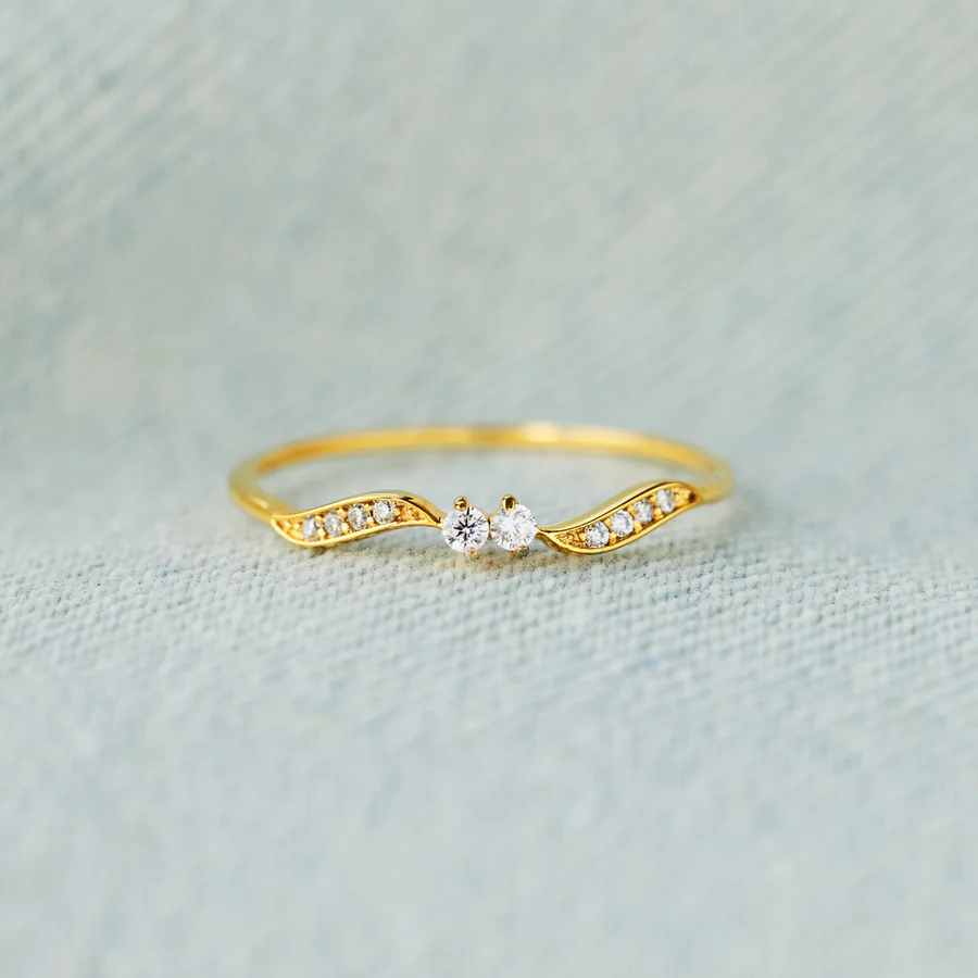 I'm Sticking With You Double Stone Wavy Ring