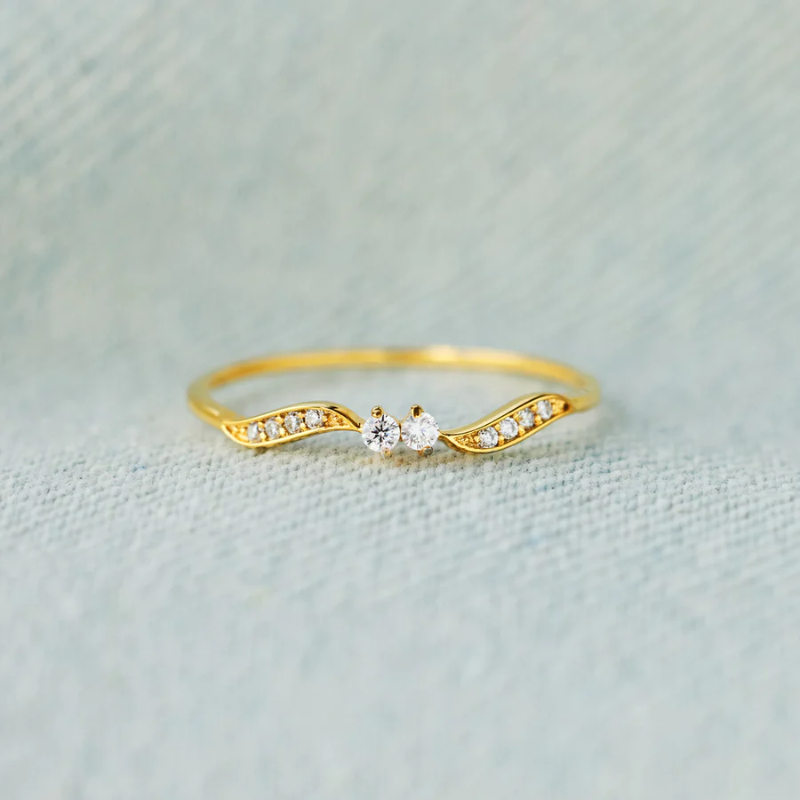 I'm Sticking With You Double Stone Wavy Ring