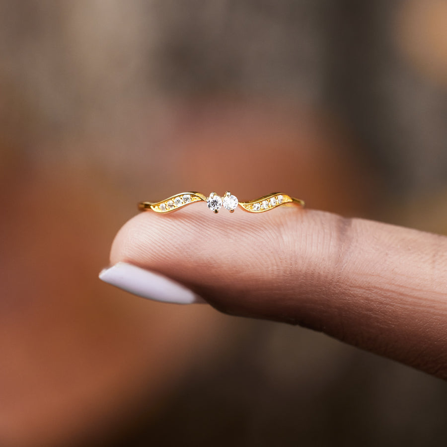 I'm Sticking With You Double Stone Wavy Ring