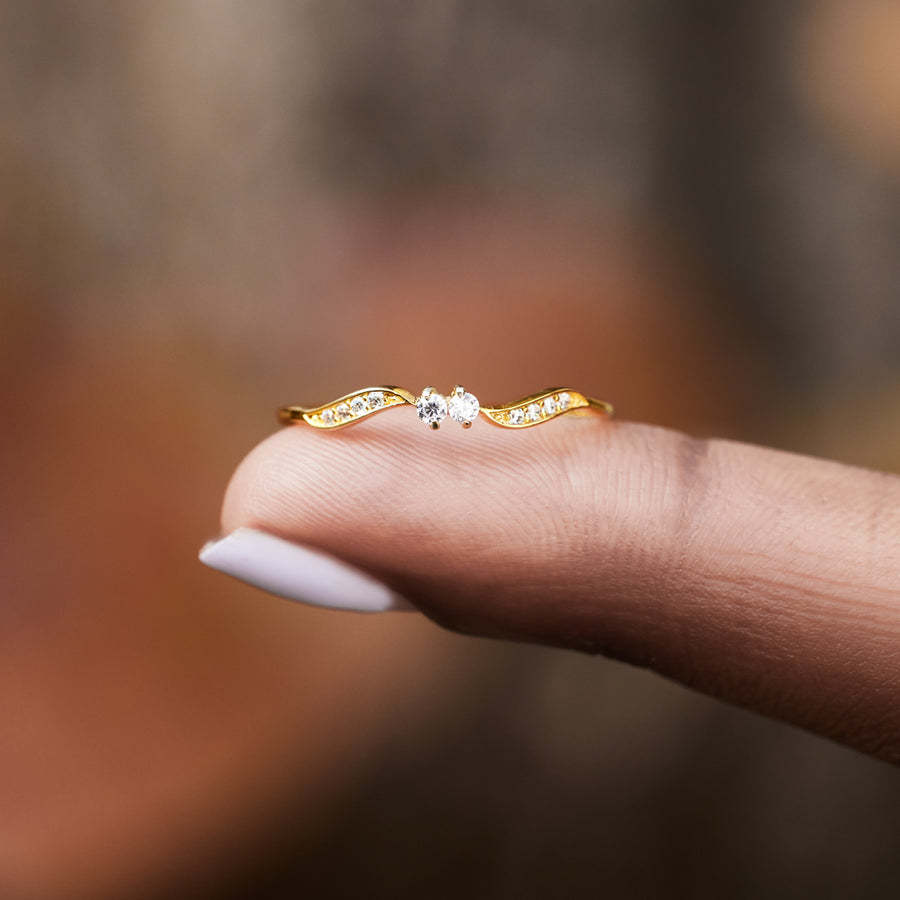 I'm Sticking With You Double Stone Wavy Ring