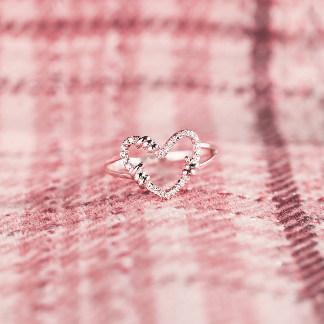  I'm Choosing My Peace Hollow Heart Ring