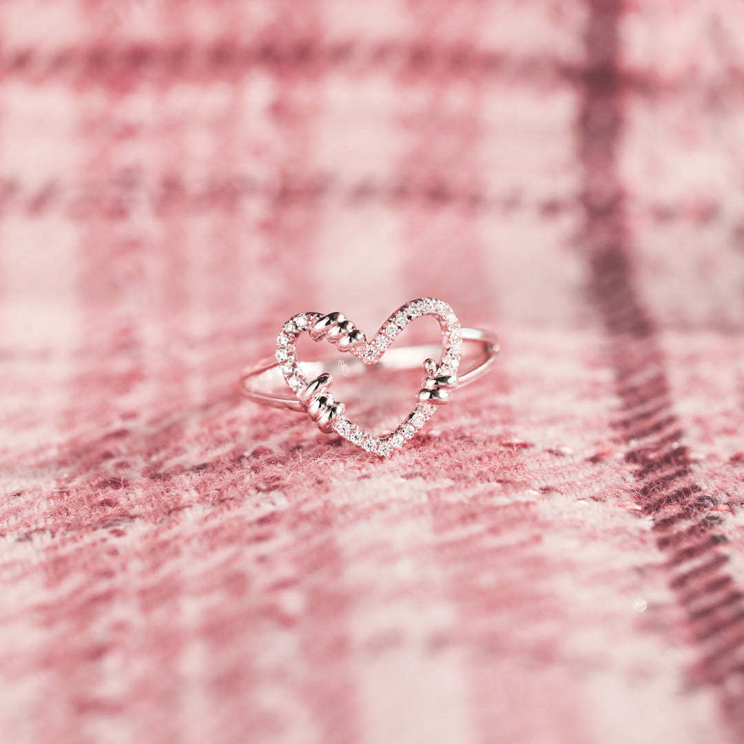  I'm Choosing My Peace Hollow Heart Ring