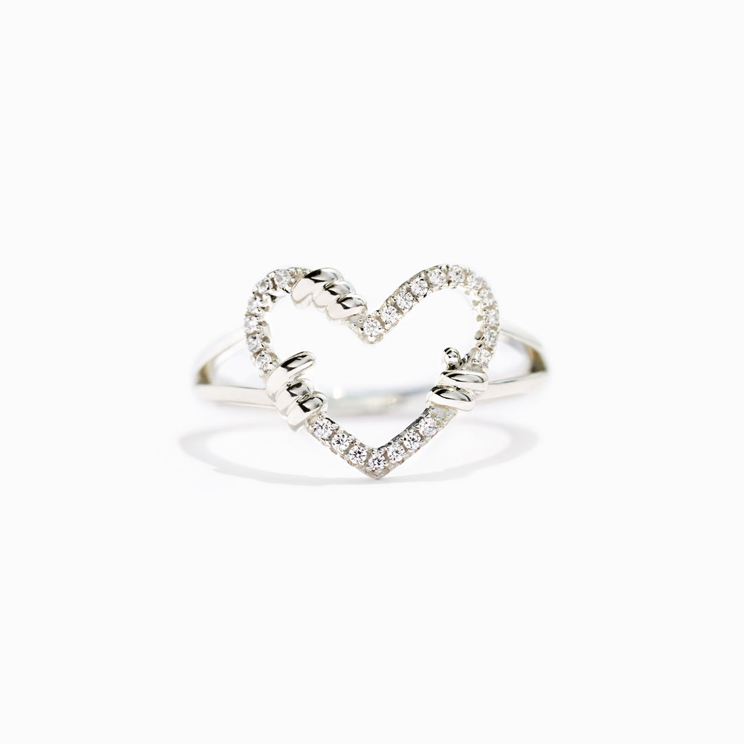  I'm Choosing My Peace Hollow Heart Ring