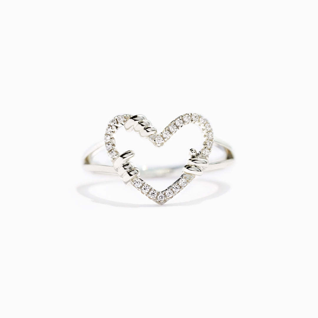  I'm Choosing My Peace Hollow Heart Ring