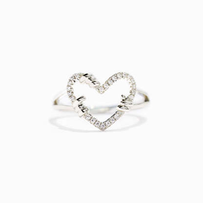  I'm Choosing My Peace Hollow Heart Ring