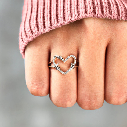  I'm Choosing My Peace Hollow Heart Ring