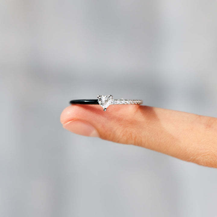 Best Bi♥︎ches Matching Half Enamel Heart-Cut Rings