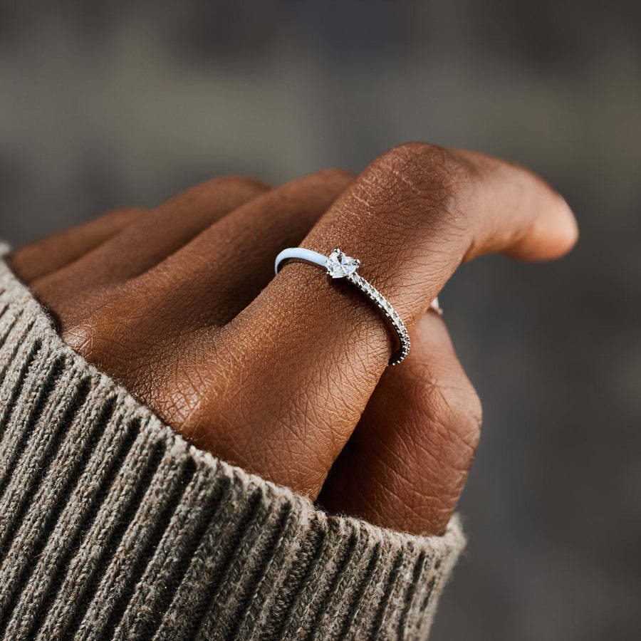 We Still Here Blue Enamel Heart Ring