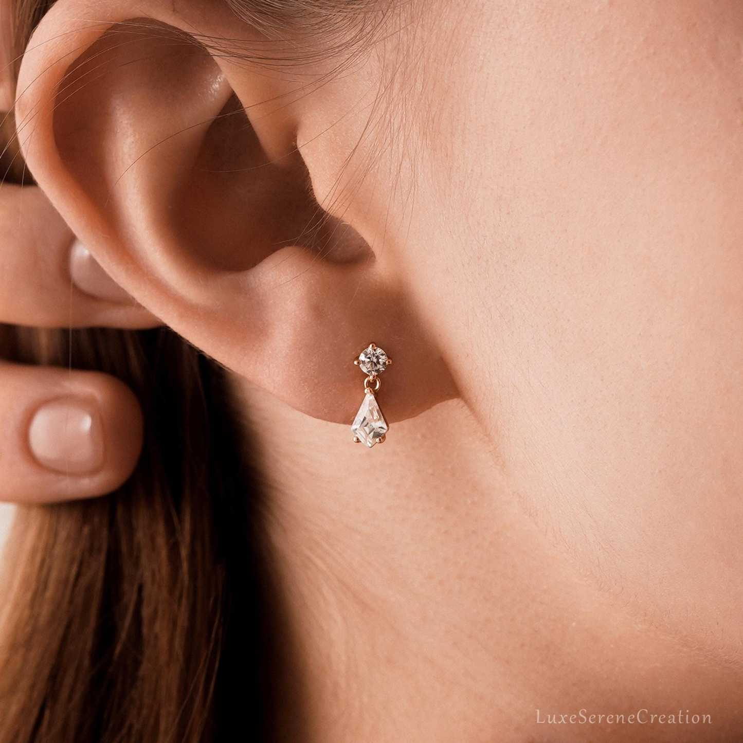 Classic Diamond Teardrop Stud Earrings