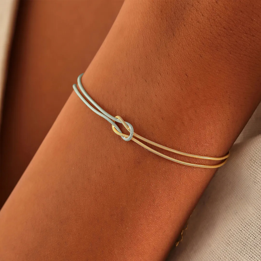 Mother&Daughter Bond Knot Gold and silver Mosaic Bracelet