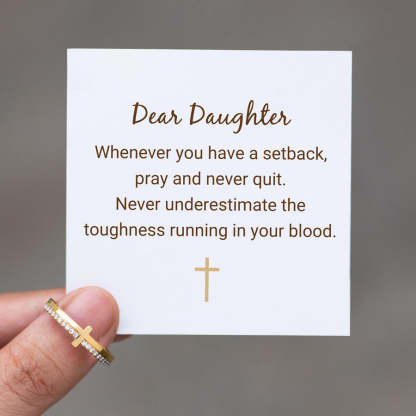 Never Quit Golden Cross Ring