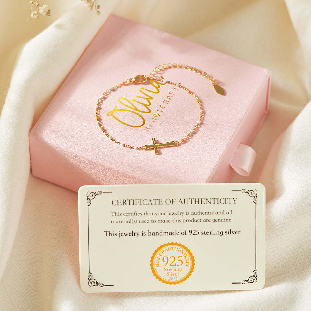 We Are Not Sisters By Blood But Sisters In Christ Cross Bracelet